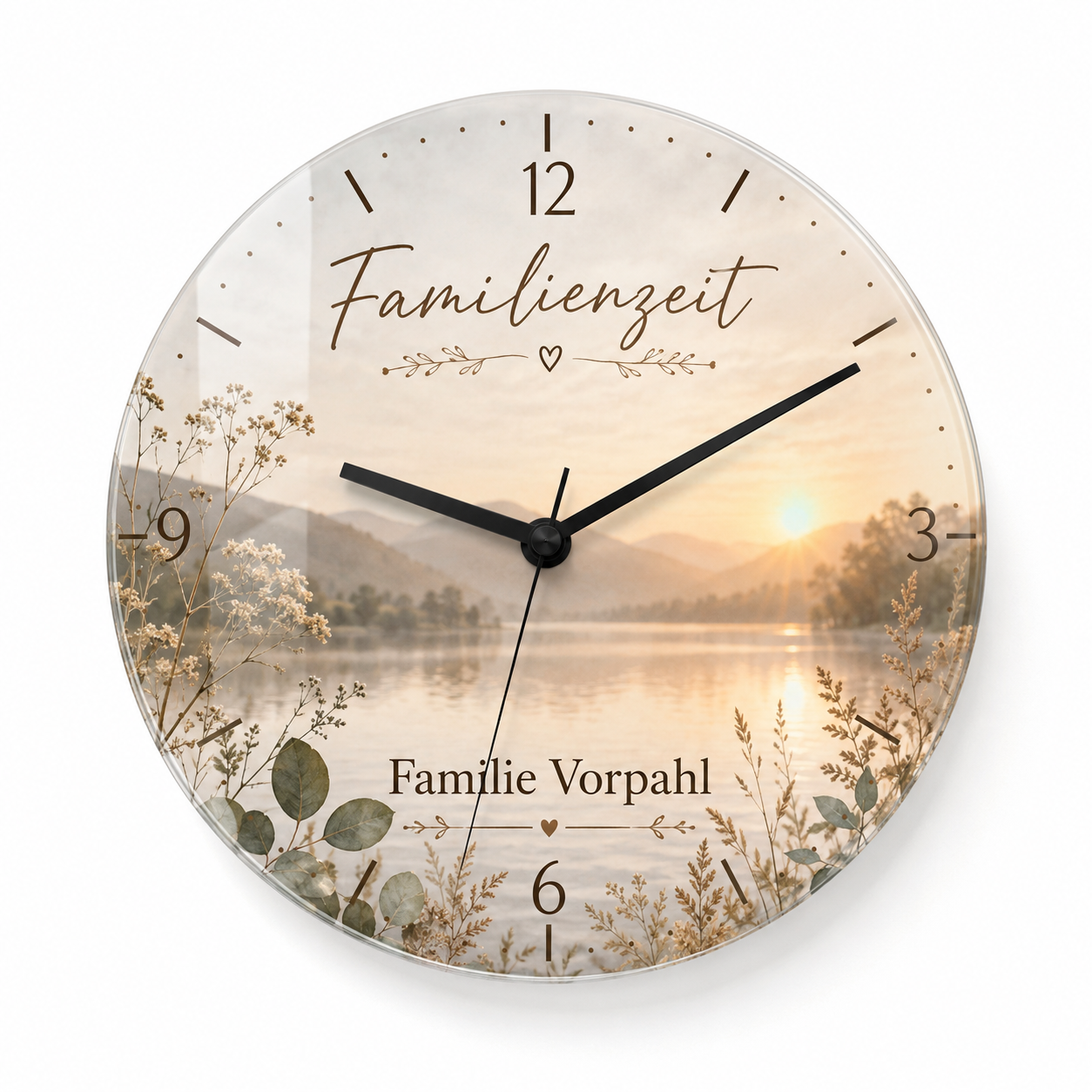 Personalisierte Glas-Wanduhr Ø 29 cm